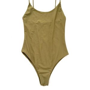 Mikoh Olive Green One Piece Swimsuit with Adjustable Straps